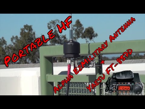 Ham Radio Antenna - HF Portable Train Station Work - Alpha EzMilitary Antenna And Yaesu FT-857D