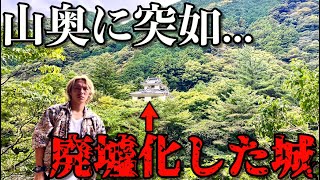 石が載っかってるの、中を見てもらいたかったな👆👀（00:22:55 - 00:26:38） - 地図にない山奥で大きな城の廃墟を見つけてしまった。城は綺麗なのに誰もいない…