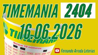 Resultado Timemania de ontem 16/06 concurso 2404