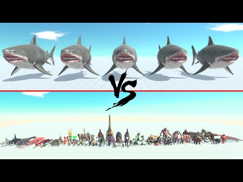 5x Mutant Megalodon Vs All Units ARBS | Animal Revolt Battle Simulator