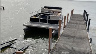 How to launch a pontoon boat by yourself using a DOCK-IT LAUNCHER launching and docking kit