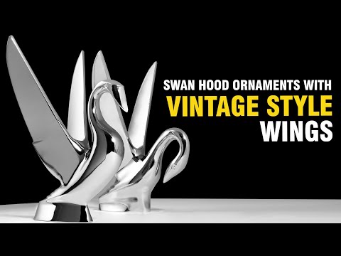 Grand General Swan Hood Ornament with Vintage Style Wings