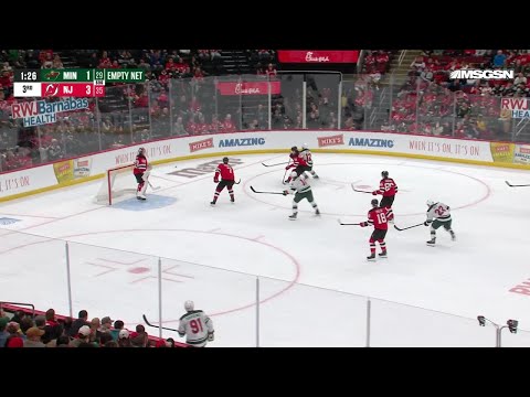 Jesper Bratt scores a goal against the Minnesota Wild