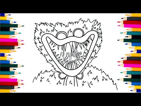 Huggy Wuggy Coloring Pages - How to draw Huggy Wuggy - Poppy Playtime Coloring