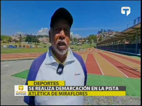 Se realiza demarcación en la pista atlética de Miraflores