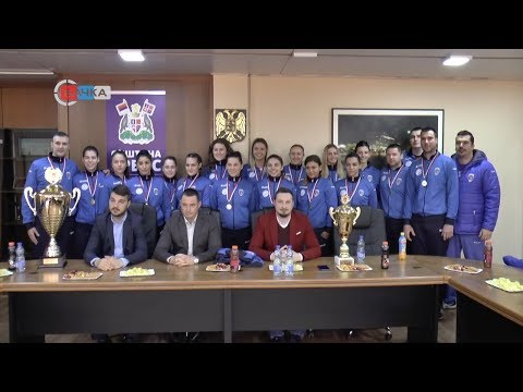 16 03 Prijem ŽRK Vrbas kod predsednika opštine povodom osvajanja Kupa Vojvodine