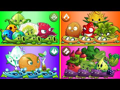 PvZ 2 - 5 Super Team Plant & Mint & Vine Battlez - Who Will Win?