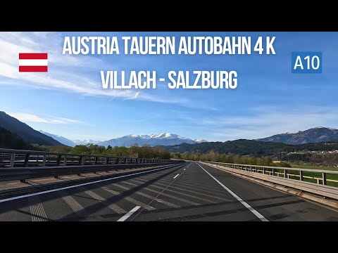 Driving in Austria A10 Tauern Autobahn from Villach to Salzburg