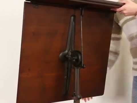 Adjustable 1880's Antique Ship Chart Desk, Architect Drafting or Artist Table K-21884