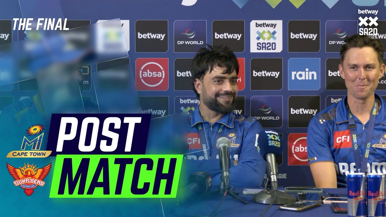 Post-match Presser with Rashid Khan, Trent Boult & Robin Peterson | Season 3 The Final | Betway SA20