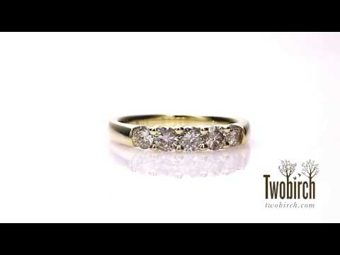 0.75 Carat Five Stone Common Prong Anniversary Band - TwoBirch  TB-WR-0058-YG-J