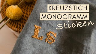 Initialen sticken mit Kreuzstich