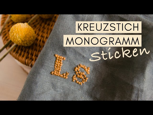 Initialen sticken mit Kreuzstich