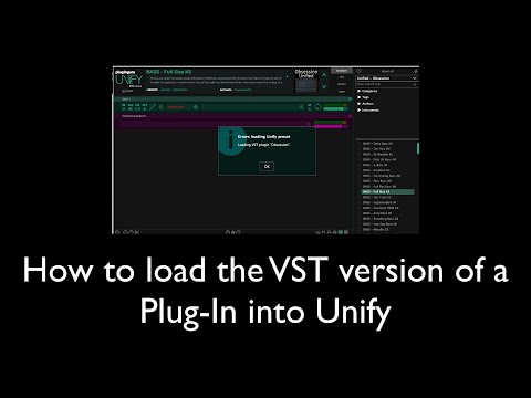 Fixing "Error Loading Unify Preset" Message (Use VST Format)