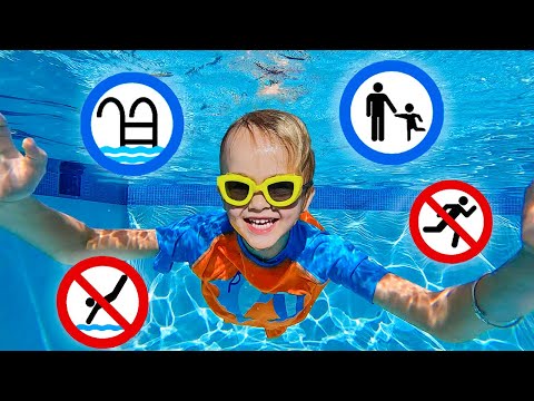 Chris learns safety rules in the pool