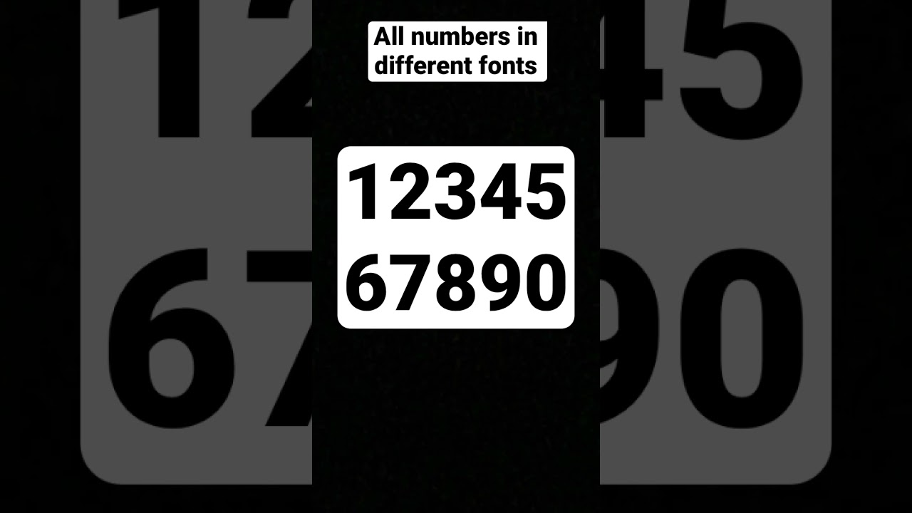 All numbers in different fonts (Classic)