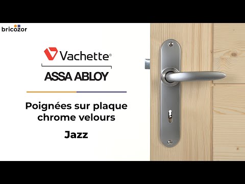 Poignées de porte sur plaques - chromé velours - 195 mm - Jazz VACHETTE