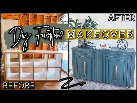 FURNITURE FLIP DIY | IKEA Bookshelf to DIY High End Credenza/Sideboard | Ikea Furniture Hacks
