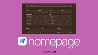 Homepage Dashboard – the home page for your services