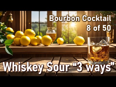 Bourbon cocktail #8 of 50 - Whiskey Sour 3 ways