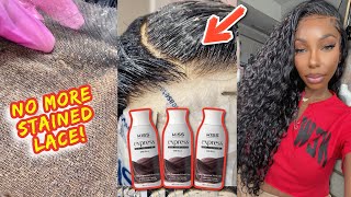 HOW TO DYE YOUR LACE WIG JET BLACK + NO STAINED LACE| BEGINNER FRIENDLY |  WIGGINS HAIR