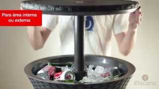 Vídeo de Cooler Mesa Rattan Marrom Keter