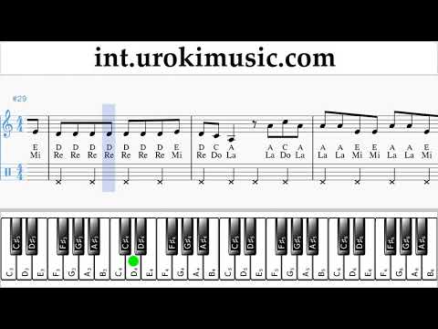 Piano lessons (right hand) The Gummy Bear - Song Sheet Music Tutorial um-b703