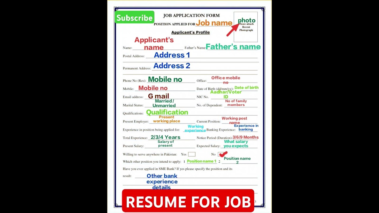 How To Fill a Job Application Form✍️ Must watch 👀 #viral #shorts #formfillup