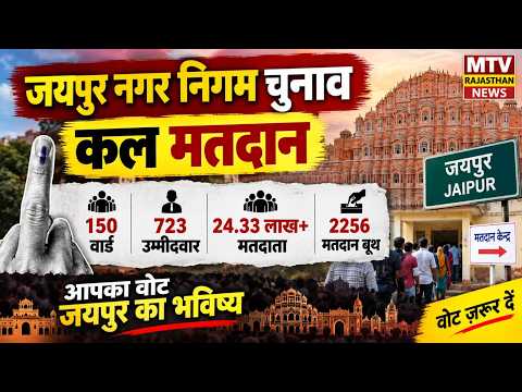 जयपुर नगर निगम चुनाव  कल 150 वार्डों में मतदान, 723 उम्मीदवारों का फैसला करेंगे 24 33 लाख वोटर्स