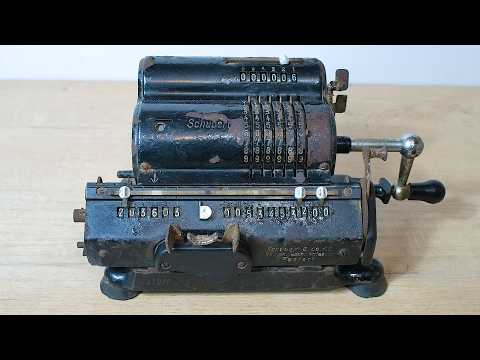 RESTORATION of a very old rusty German ARITHMOMETER "Schubert" built in 1950