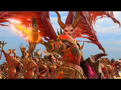 Total War: Warhammer 3 - KHORNE Vs LIZARDMEN