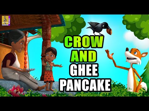Crow and Ghee Pancake | English Short Story | English Cartoon #crow #fox #granny #cartoon #english