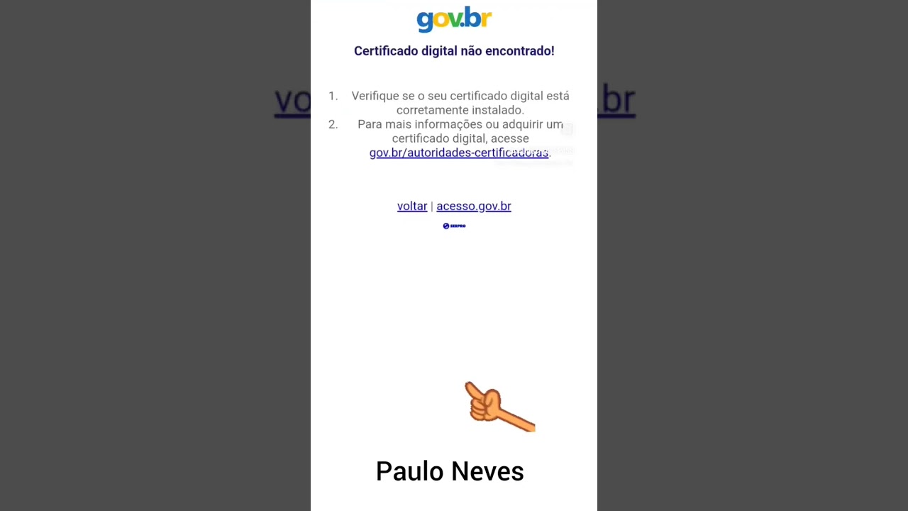Verificando certificado digital no gov