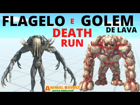 Flagelo e Golem de Lava Death Run - Animal Revolt Battle Simulator