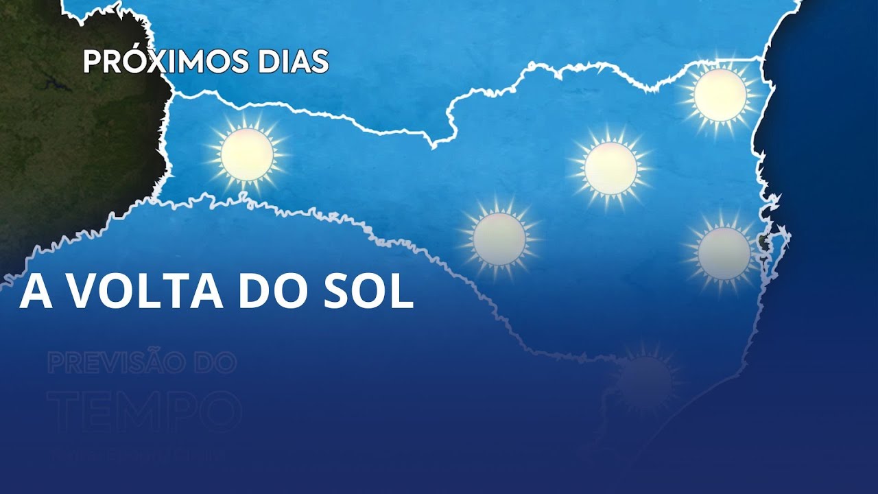 A partir de amanhã, começa a predominar uma massa de ar seco em SC