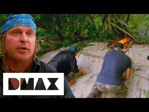 Cody And Joe Battle To Protect Fire From Rain And High Tides | Dual Survival