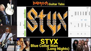 Blue Collar Man (Long Nights) - STYX - Guitar + Bass TABS Lesson