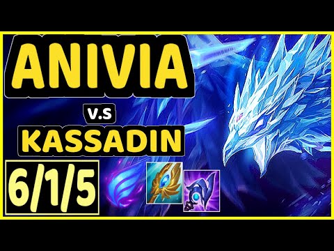T1 FAKER (ANIVIA) vs KASSADIN - 6/1/5 KDA MID GAMEPLAY - KR Ranked MASTER