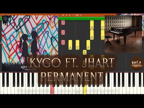 Kygo ft. JHart - Permanent Synthesia Piano Tutorial | Accompaniment
