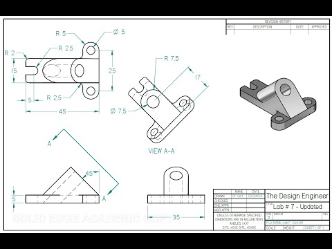 Solid Edge 2024 Tuturial - Lab 7 Updated - Part A