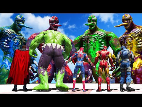 World War Venom - The Avengers & Hulk  & Spider Man VS Team Giant Color Venom - Monster Universe
