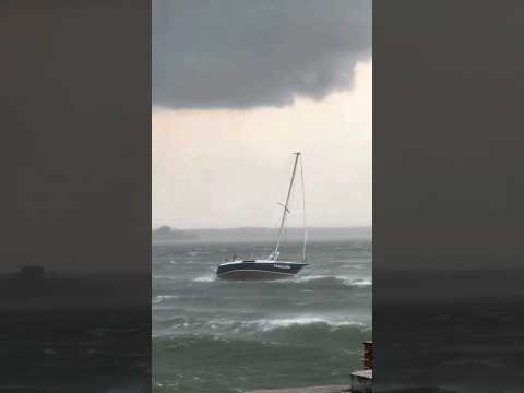 Small sailing yachts in the storm #sailingyacht #storm