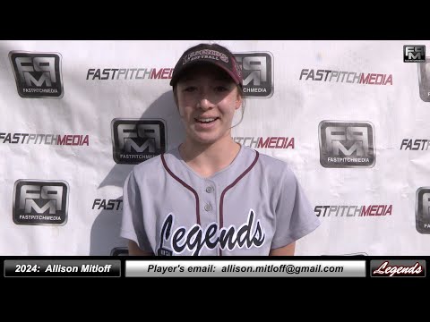 2024 Allison Mitloff  3.9 GPA - Lefty Slapper Outfielder Softball Skills Video - Norcal Legends