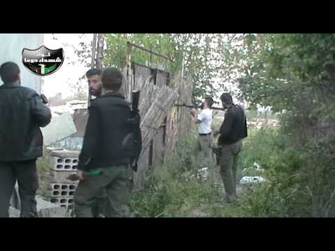 استهداف لواء شهداء دوما بقذيفة آر بي جي حاجز لقوات النظام في بلدة زملكا في ريف دمشق
