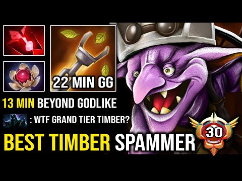 WTF 13MIN GODLIKE 1v5 Level 30 Grand Tier Timbersaw Spammer | EZ 22Min GG Unlimited HP Regen Dota 2