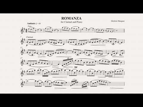 Michele Mangani - Romanza for Bb Clarinet - Sheet music & Playalong with Piano accompaniment