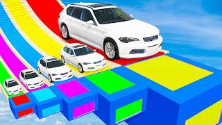 Small Cars on Big Car vs Slide Color with Portal Pool Cars vs Deep Water beamNG Drive #42