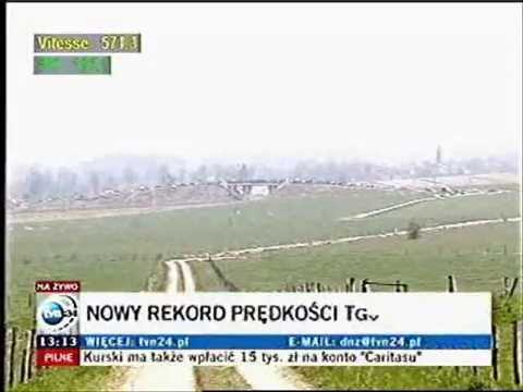 rekord prędkości pociagu konwencjonalnego - TGV: 574,7 km/h