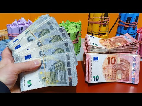 5000€ vs 10000€ Money Booster Pack (Unboxing Euro Banknotes)