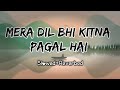 Mera Dil Bhi Kitna Pagal Hai - (Slowed and Reverbed) F8-LOFI | Atif Aslam |